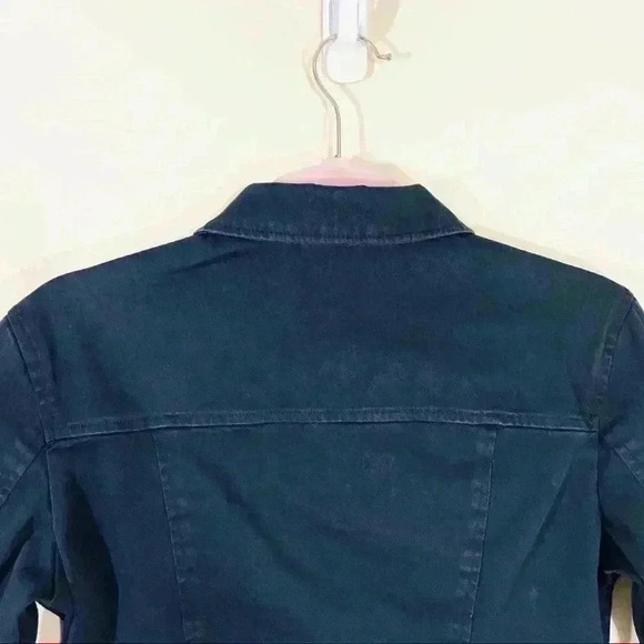 Express Black Denim Full Zip Collared Jean Jacket - Picture 7 of 14